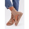 Dámske Sandále s vysokým svrškem tmavo béžove coralya / NN624 KHAKI (Veľkosť 36)
