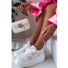 Háčkované Dámske tenisky na platforme biele evalora / 9177 WHITE (Veľkosť 36)
