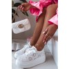 Háčkované Dámske tenisky na platforme biele evalora / 9177 WHITE (Veľkosť 37)