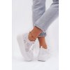 Háčkované Dámske tenisky na platforme biele evalora / 9177 WHITE (Veľkosť 37)