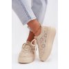 Spletané Dámske tenisky na platforme béžove evalora / 9177 BEIGE (Veľkosť 36)