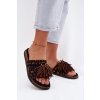 Dámske papuče so strapcami čierne glorinna / 5288 BLACK (Veľkosť 36)