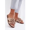 Dámske papuče béžove s fringing glorinna / 5288 BEIGE (Veľkosť 36)