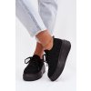 Dámske háčkované tenisky na platforme čierne evalora / 9177 BLACK (Veľkosť 39)