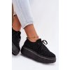 Dámske háčkované tenisky na platforme čierne evalora / 9177 BLACK (Veľkosť 39)