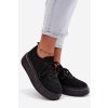 Dámske háčkované tenisky na platforme čierne evalora / 9177 BLACK (Veľkosť 39)