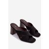 Dámske Sandále na podpätku čierne denessa / 5549 BLACK (Veľkosť 36)