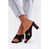 Dámske Sandále na podpätku čierne denessa / 5549 BLACK (Veľkosť 36)