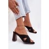 Dámske Sandále na podpätku čierne denessa / 5549 BLACK (Veľkosť 36)