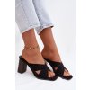 Dámske Sandále na podpätku čierne denessa / 5549 BLACK (Veľkosť 36)