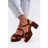Dámske Sandále na podpätku čokoládovo hnedé janelia / 2838 BROWN (Veľkosť 36)