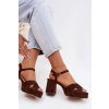 Dámske Sandále na podpätku čokoládovo hnedé janelia / 2838 BROWN (Veľkosť 36)