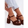 Dámske Sandále na podpätku čokoládovo hnedé janelia / 2838 BROWN (Veľkosť 36)