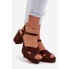 Dámske Sandále na podpätku čokoládovo hnedé janelia / 2838 BROWN (Veľkosť 36)