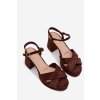 Dámske Sandále na podpätku čokoládovo hnedé janelia / 2838 BROWN (Veľkosť 36)