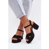 Dámske Sandále na podpätku čierne janelia / 2838 BLACK (Veľkosť 36)