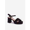 Dámske Sandále na podpätku čierne janelia / 2838 BLACK (Veľkosť 36)