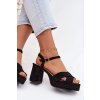 Dámske Sandále na podpätku čierne janelia / 2838 BLACK (Veľkosť 36)