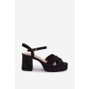 Dámske Sandále na podpätku čierne janelia / 2838 BLACK (Veľkosť 36)