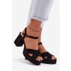 Dámske Sandále na podpätku čierne janelia / 2838 BLACK (Veľkosť 36)