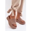 Dámske Sandále na platforme tmavo béžove liorisse / 2826 KHAKI (Veľkosť 36)