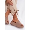 Dámske Sandále na platforme tmavo béžove liorisse / 2826 KHAKI (Veľkosť 36)