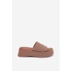 Dámske Sandále na platforme tmavo béžove liorisse / 2826 KHAKI (Veľkosť 36)