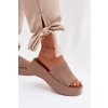 Dámske Sandále na platforme tmavo béžove liorisse / 2826 KHAKI (Veľkosť 36)