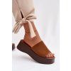 Dámske papuče na platforme camel liorisse / 2826 CAMEL (Veľkosť 39)
