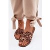 Dámske ploché papuče s ozdobným detailom z eco semišu s leopardím vzorem selavine / 9816 LEO (Veľkosť 36)