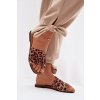 Dámske ploché papuče s ozdobným detailom z eco semišu s leopardím vzorem selavine / 9816 LEO (Veľkosť 36)