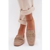Dámske loafersy mokasyny s ozdobou béžove palerina / 9736 BEIGE (Veľkosť 36)
