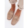 Dámske loafersy mokasyny s ozdobou béžove palerina / 9736 BEIGE (Veľkosť 36)