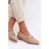 Dámske loafersy mokasyny s ozdobou béžove palerina / 9736 BEIGE (Veľkosť 36)
