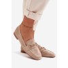 Dámske loafersy mokasyny s ozdobou béžove palerina / 9736 BEIGE (Veľkosť 36)