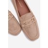 Dámske loafersy mokasyny s ozdobou béžove palerina / 9736 BEIGE (Veľkosť 36)