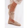 Dámske loafersy mokasyny s ozdobou béžove palerina / 9736 BEIGE (Veľkosť 36)