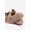 Dámske baleríny s krajkovým vzorem s kamínky a s remienkom bežowe wilvessa / 9780 KHAKI (Veľkosť 36)