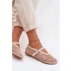 Síťované baleríny s remienkom svetlo béžove pherina / 9752 BEIGE (Veľkosť 36)