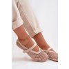 Síťované baleríny s remienkom svetlo béžove pherina / 9752 BEIGE (Veľkosť 36)