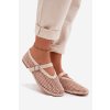 Síťované baleríny s remienkom svetlo béžove pherina / 9752 BEIGE (Veľkosť 36)