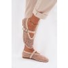 Síťované baleríny s remienkom svetlo béžove pherina / 9752 BEIGE (Veľkosť 36)