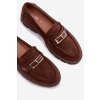 Dámske mokasíny so zlatým remienkom čokoládovo hnedé mirelva / 1896 BROWN (Veľkosť 36)