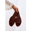 Dámske ploché papuče s pásky čokoládovo hnedé pavelle / D-012 COFFEE (Veľkosť 36)