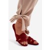 Plochké Dámske papuče s pásky bordové pavelle / D-012 WINE (Veľkosť 36)