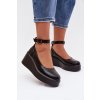 Dámske polobotky na platforme s remienkom čierne belvissa / BXJ9556 BLACK (Veľkosť 36)