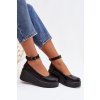Dámske polobotky na platforme s remienkom čierne belvissa / BXJ9556 BLACK (Veľkosť 36)