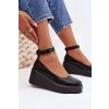 Dámske polobotky na platforme s remienkom čierne belvissa / BXJ9556 BLACK (Veľkosť 36)