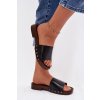 Dámske papuče s prackami na nízkom podpätku čierne brinalle / DM532 BLACK (Veľkosť 36)