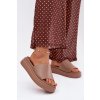 Dámske papuče na platforme tmavo béžove tanelisse / 78-187 KHAKI (Veľkosť 36)
